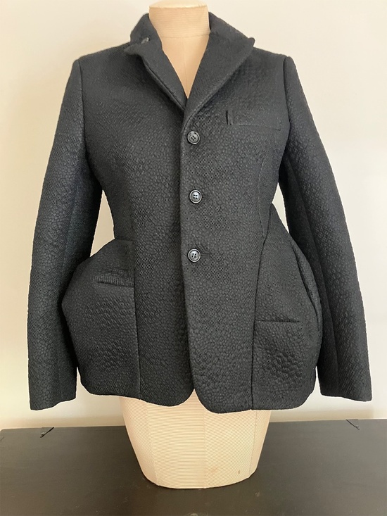 Commes des Garçons Jackets & Blazers - Commes des Garçons Black sz M Neoprene single-breasted sculpted blazer